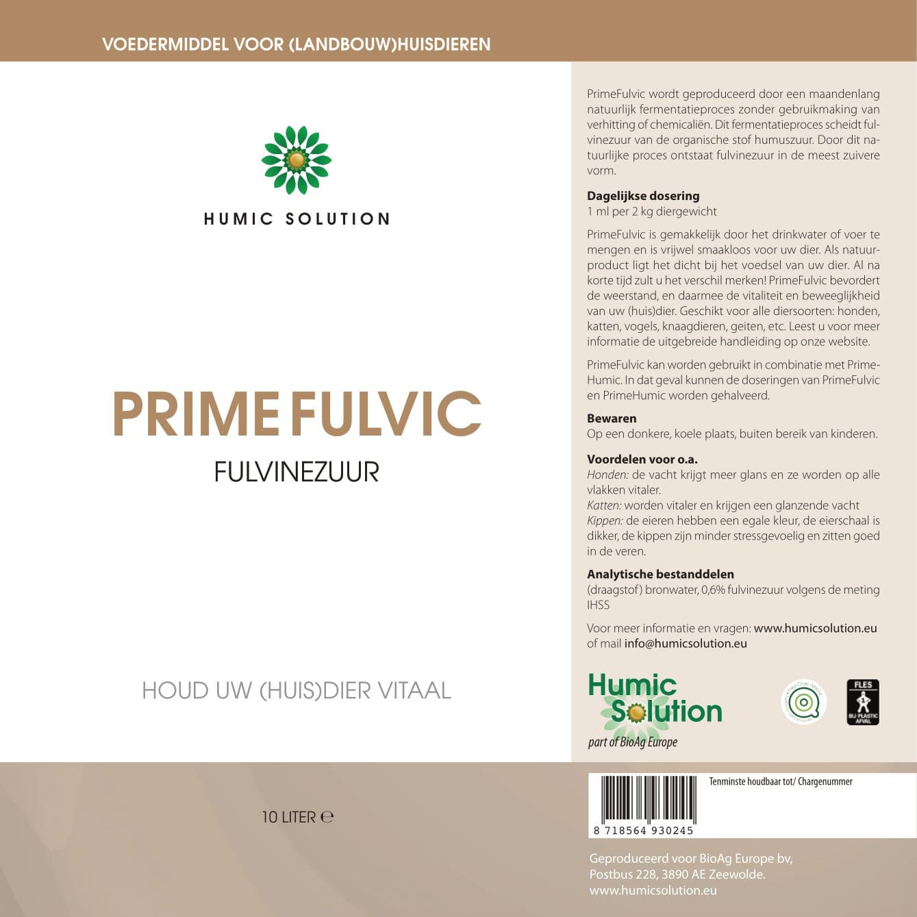 PRIME FULVIC 10L - Afbeelding 3
